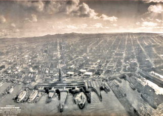 BIRD’S EYE VIEW  
San Francisco 1906, photographed using a kite-mounted camera.
